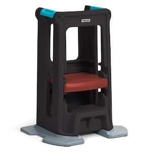 Gray Toddler Tower Adjustable Stool with Feet