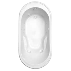 Champion Oval 72 in. x 36 in. Whirlpool Tub in White