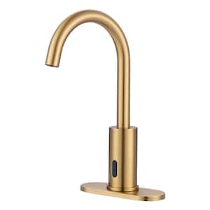 4 Centerset Touchless Single Hole Bathroom Faucet in Gold