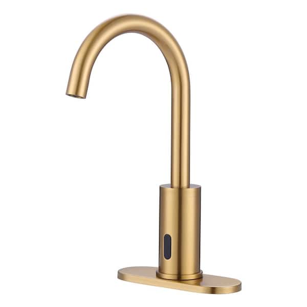 ALEASHA 4 Centerset Touchless Single Hole Bathroom Faucet in Gold