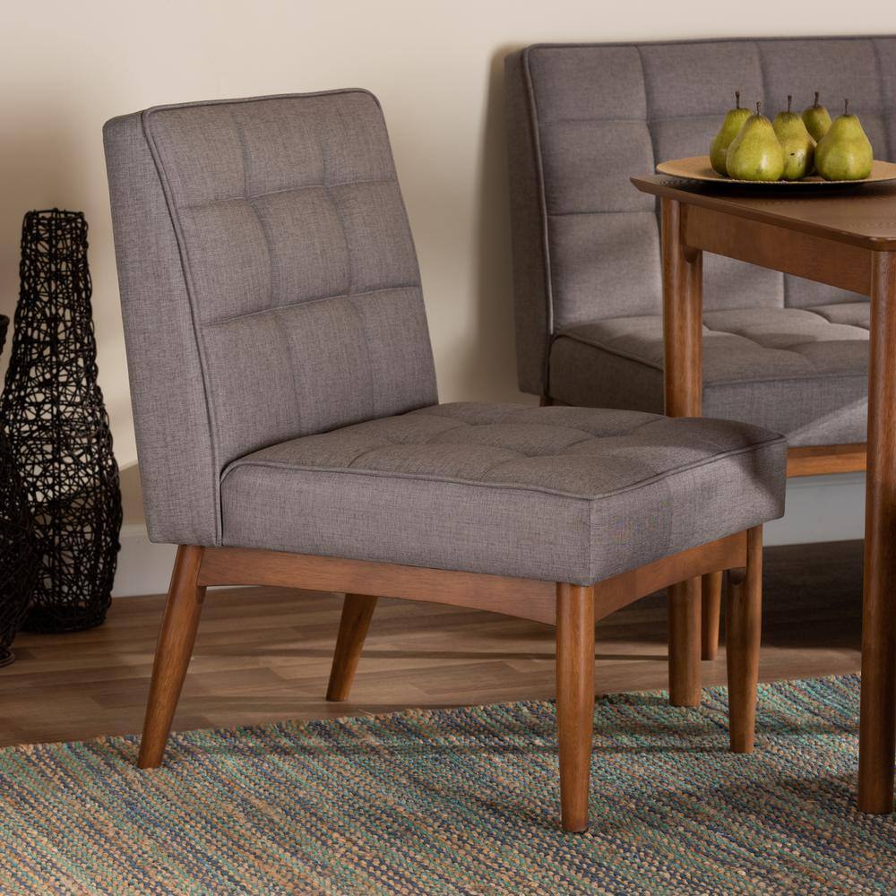 Tan Faux Leather & Cane Low Arm Chair in Walnut Brown
