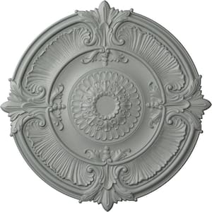 53-1/2" x 3-1/2" Attica Acanthus Leaf Urethane Ceiling Medallion (Fits Canopies up to 4-5/8"), Primed White