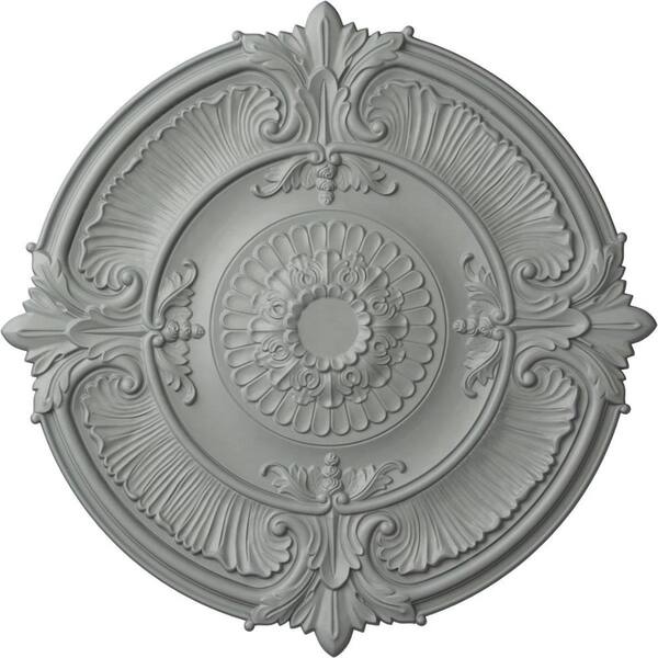 Ekena Millwork 53-1/2" x 3-1/2" Attica Acanthus Leaf Urethane Ceiling Medallion (Fits Canopies up to 4-5/8"), Primed White