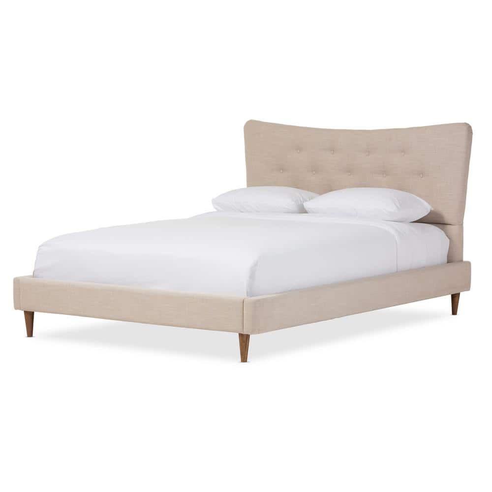 Baxton Studio Hannah Beige Queen Upholstered Bed 28862 7008 HD