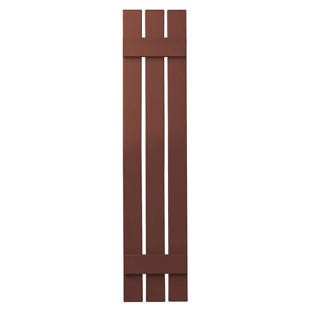Ply Gem 12 in. x 47 in. Polypropylene 3Board Open Board and Batten Shutters Pair in Red