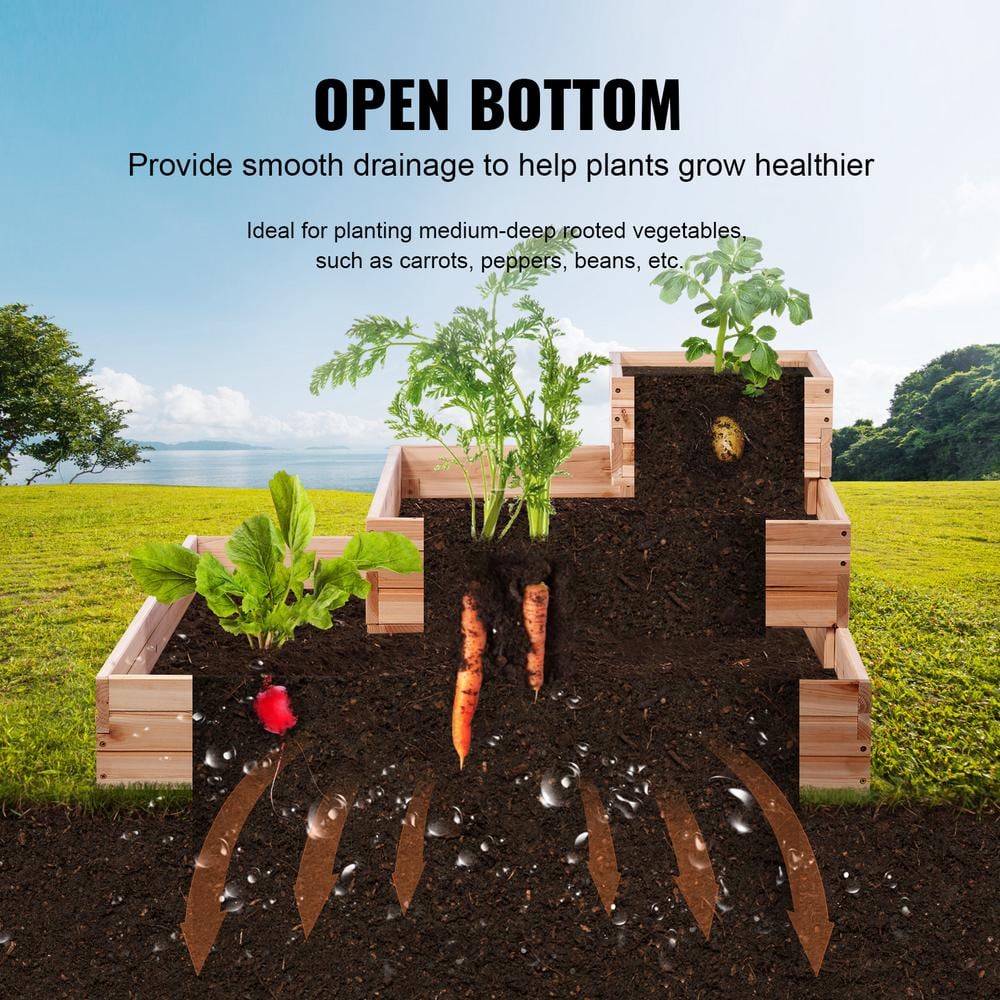 Burlywood Wooden Raised Garden Bed Planter Box