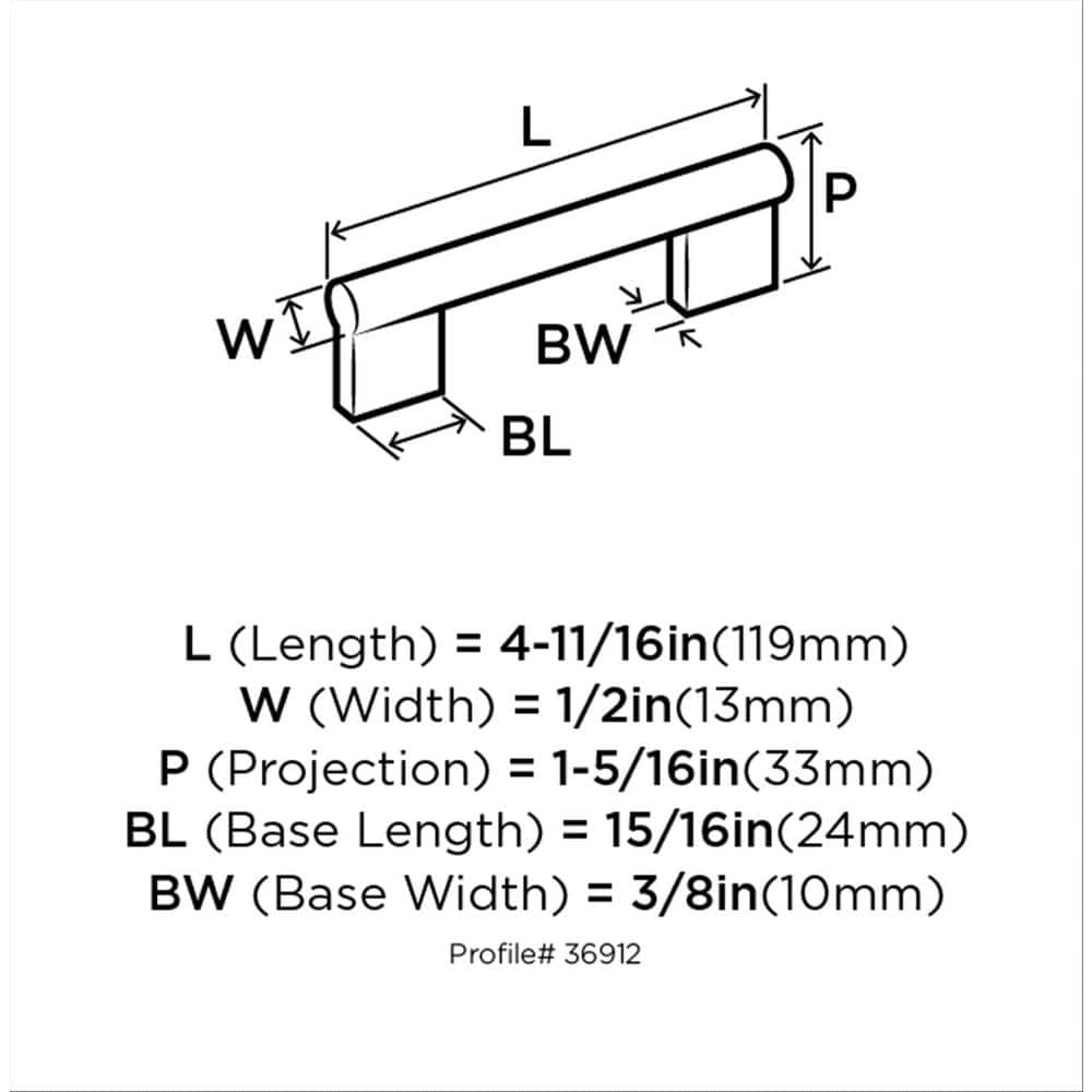 Versa 3-3/4 inch Polished Chrome Modern Cabinet Bar Pull