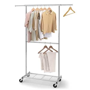 Chrome Metal Garment Clothes Rack 30 in. W x 65 in. H