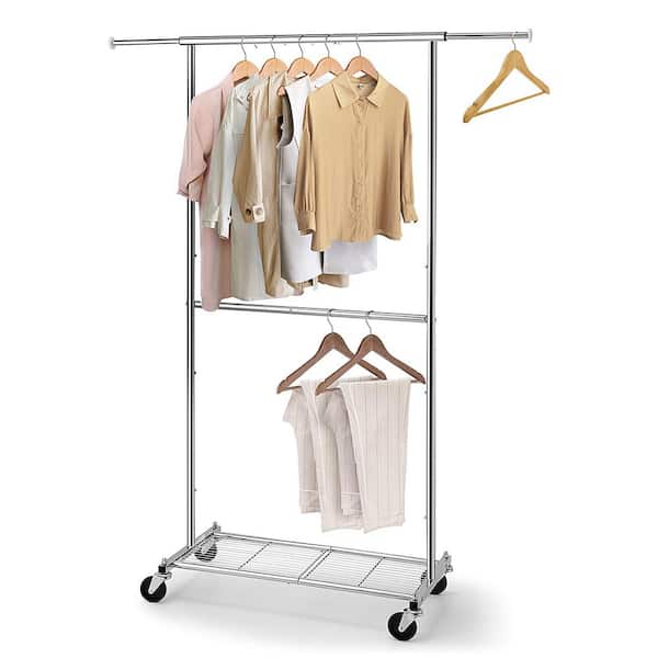 Chrome Metal Garment Clothes Rack 30 in. W x 65 in. H rack-503 - The ...