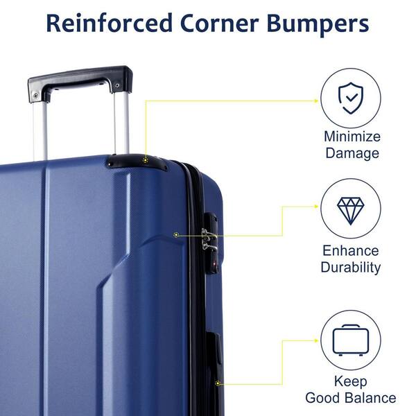 Merax Blue Lightweight 2-Piece Expandable ABS Hardshell Spinner