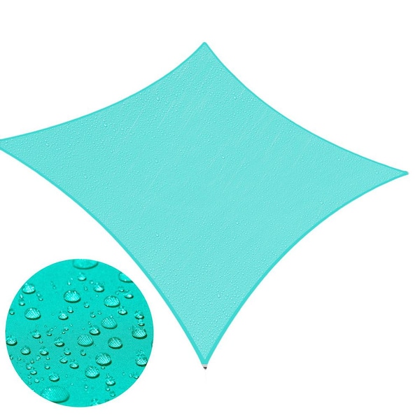 Waterproof 7 ft. x 12 ft. Rectangle Shade Sail - Turquoise