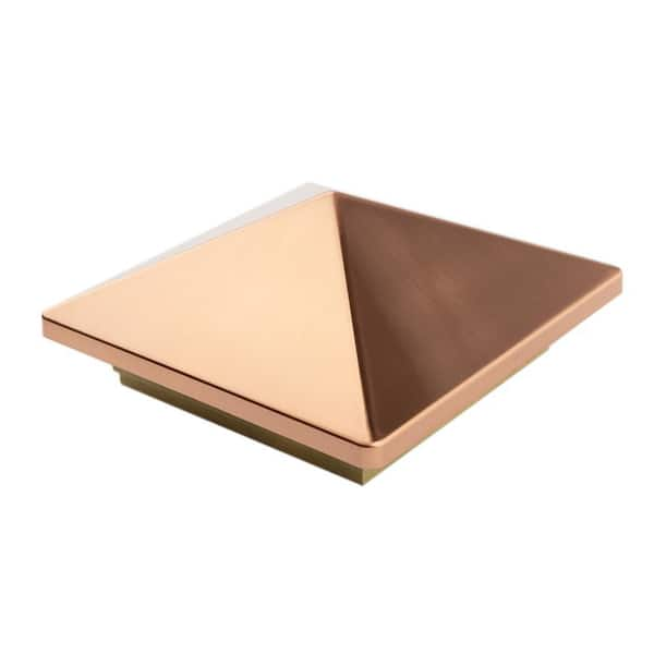 Unbranded 6 in. x 6 in. Verona Copper High Point Pyramid Post Cap