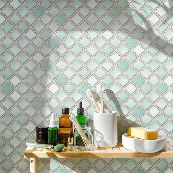 Hudson Tangier Mint Green 12 in. x 12 in. Porcelain Floor and Wall Mosaic Tile (11.0 sq. ft./Case)