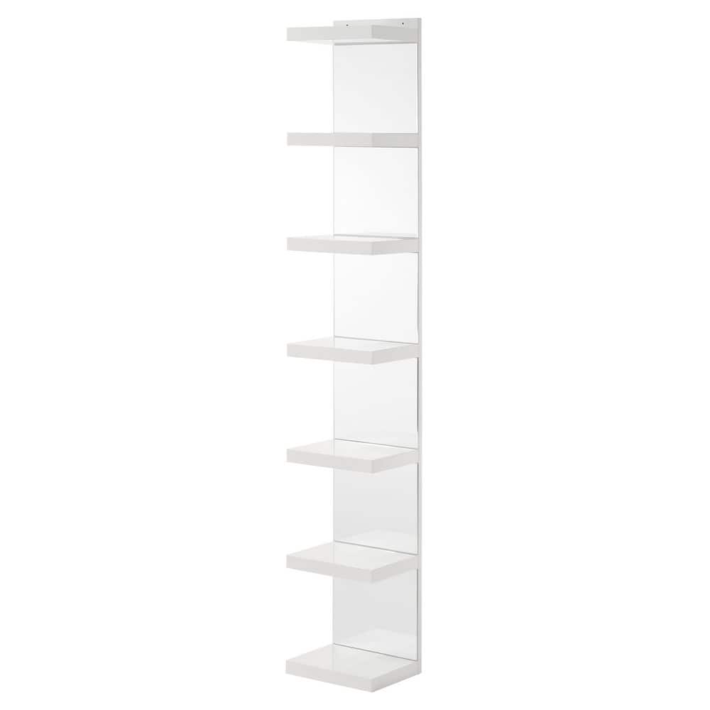 11.57 in. W x 9.57 in. D White Wood 7-Tiers Practical Decorative Wall Shelf