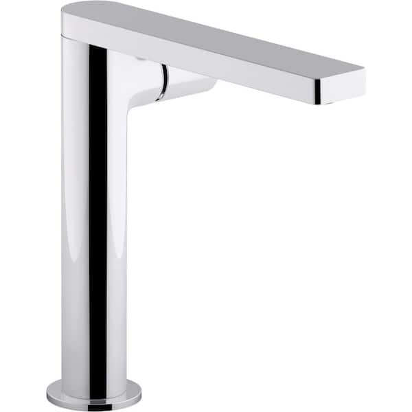 KOHLER Composed Single-Hole Single-Handle Tall Vessel Bathroom Faucet with Cylindrical Handle and Drain in Polished Chrome