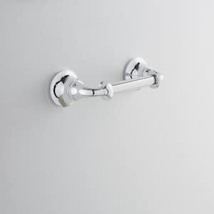 Forte Sculpted Wall-Mount Double Post Toilet Paper Holder in Polished Chrome