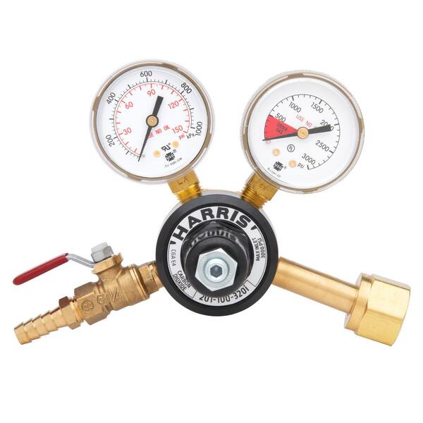 Harris Model 201 Brass Carbon Dioxide Preset Beverage Regulator 0-100 PSIG, 1/4in. FNPT