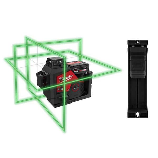 Milwaukee Green 100 ft. Cross Line and Plumb Points Rechargeable Laser Level  with REDLITHIUM Lithium-Ion USB Battery and Charger 3522-21 - The Home Depot