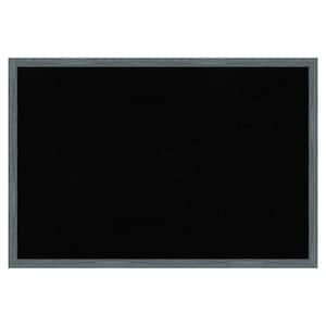 Dixie Blue Grey Rustic Narrow Wood Framed Black Corkboard 25 in. W. x 17 in. Bulletin Board Memo Board