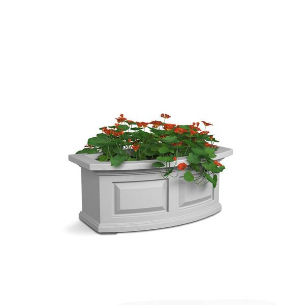 Mayne Nantucket 5-Foot White Window Box – Sub-Irrigation Planter With Mounting Brackets