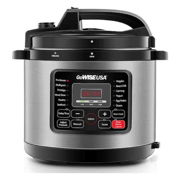 Photo 1 of GoWISE USA 8 qt. Stainless Steel Electric Pressure Cooker with Stainless Steel Pot