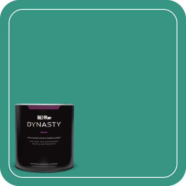 BEHR DYNASTY 1 qt. #P440-6 Esmeralda One-Coat Hide Eggshell Enamel Interior Stain-Blocking Paint and Primer