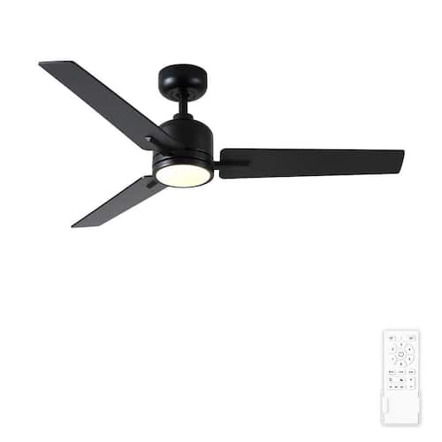 Kaleido 48 in. Indoor Matte Black Standard Ceiling Fan with Light and Dual-Finish Blades Ceiling Fans