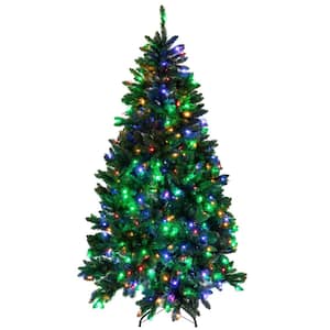 7 ft. Green Pre-Lit LED Fir Spruce Artificial Christmas Tree With 500 LED Multi-Color Lights