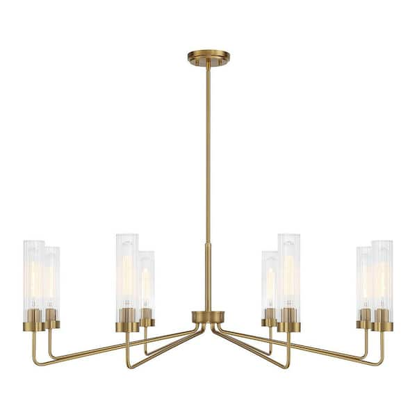 Savoy House Baker 44 in. W x 14 in. H 8-Light Warm Brass Contemporary ...