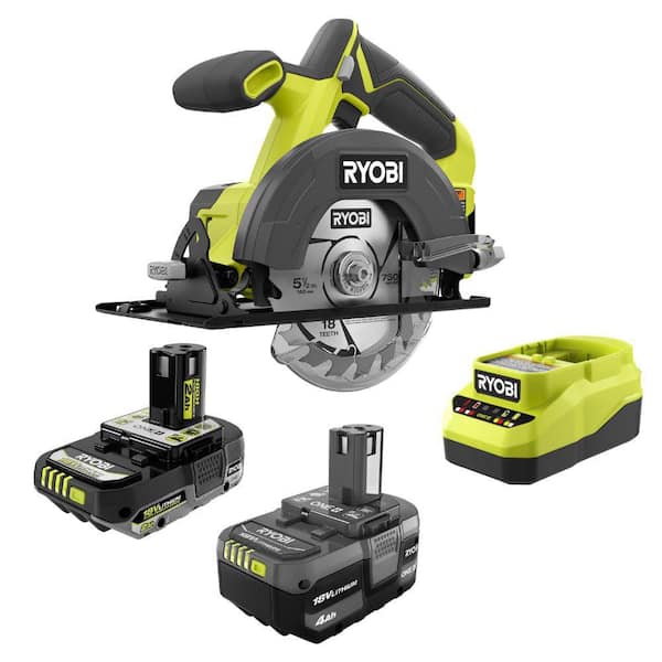 ONE+ 18V Cordless 5-1/2 in. Circular Saw Kit with 2 Ah Battery and Charger & ONE+ 4Ah Battery