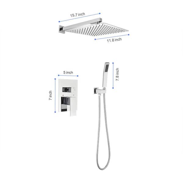 1-spray 11.8 in. Dual Shower Head and Handheld Shower Head in Chrome 1-spray 11.8 in. Dual Shower Head and Handheld Shower Head in Chrome