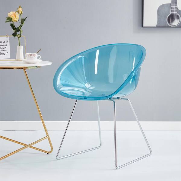 Wateday Blue Plastic Side Chair, Dinning Chair (Set of 2) YJ