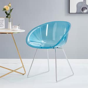 Blue Plastic Side Chair, Dinning Chair (Set of 2)