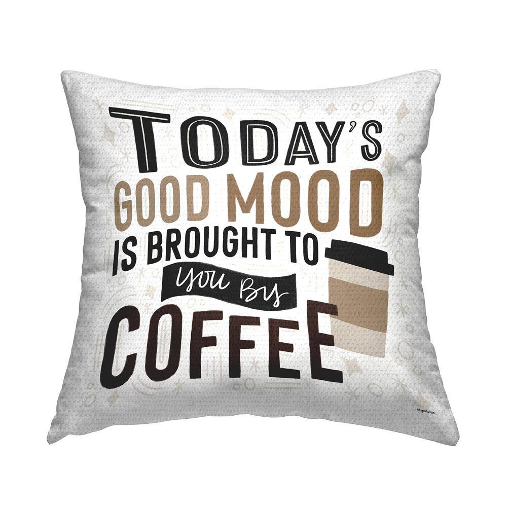 Today's Good Mood by Coffee Tan Square Outdoor Throw Pillow price history on PriceWatchPro