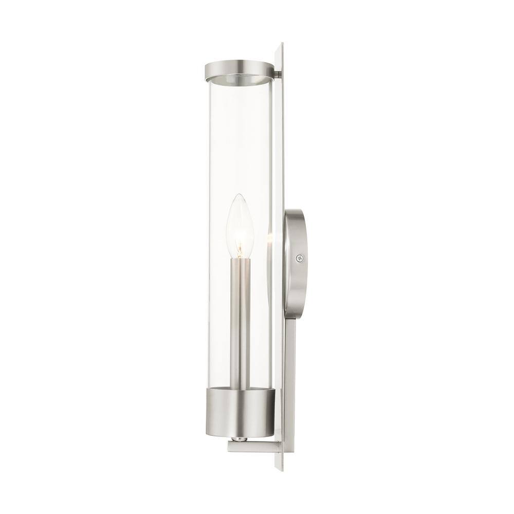 Castleton Brushed Nickel ADA Compliant Wall Sconce with Clear Glass
