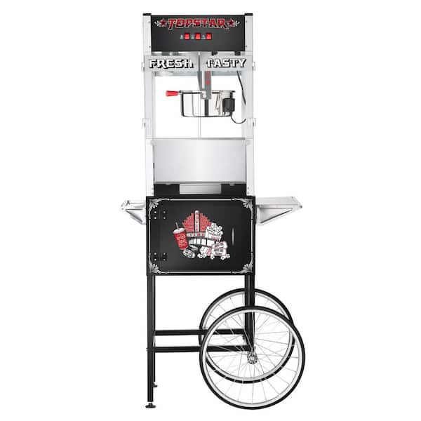 GREAT NORTHERN 12 oz. Black Top Star Commercial Quality Popcorn Machine with Cart