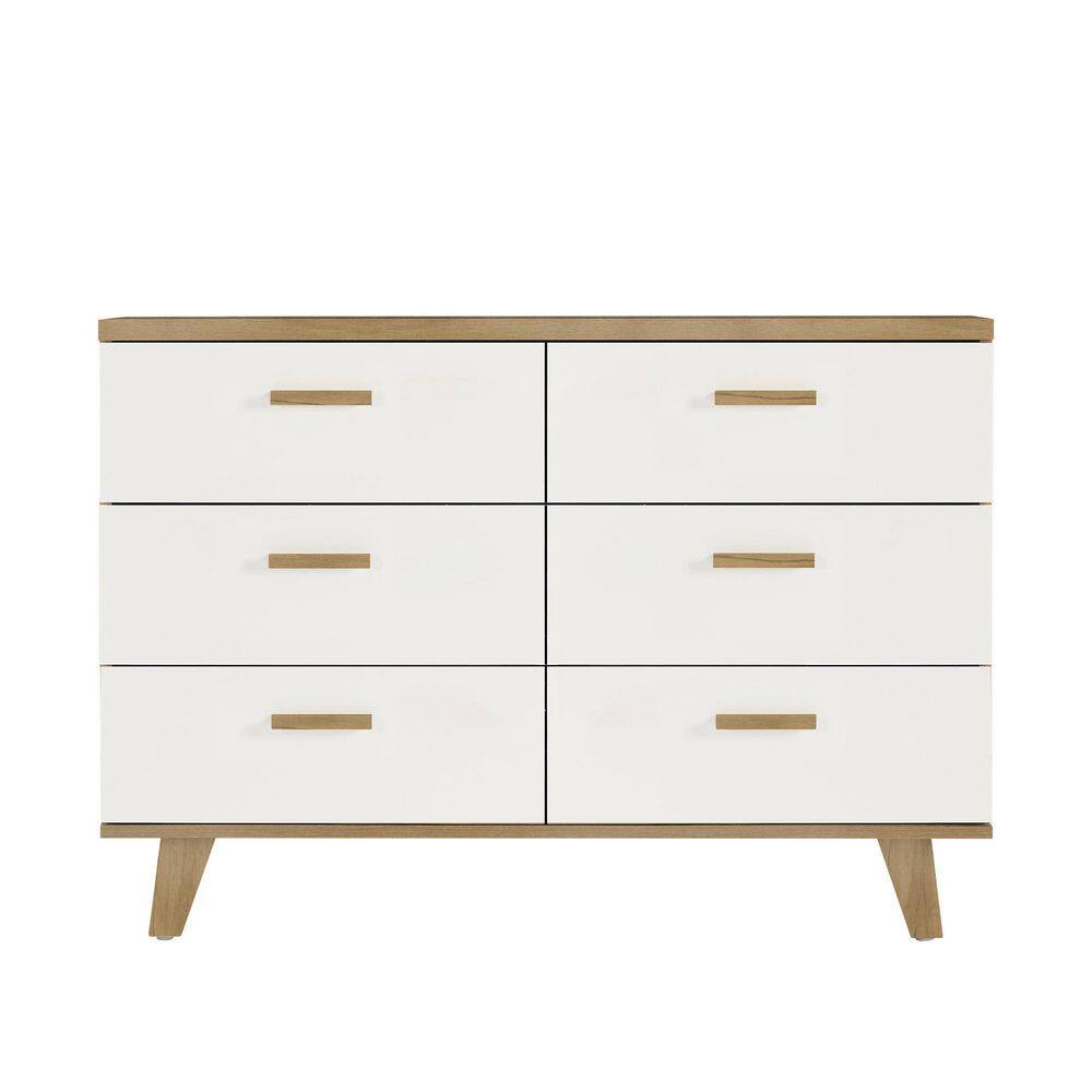 Modern Rosewood & White Wood Dresser with 6 Drawers - Yahoo Shopping