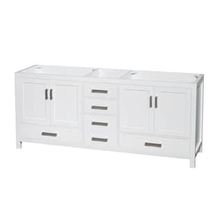 Sheffield 78.5 in. W x 21.5 in. D x 34.25 in. H Double Bath Vanity Cabinet without Top in White