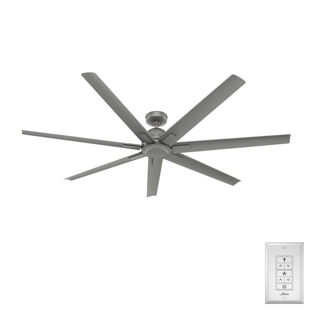 Downtown 72" Matte Silver 7-Blade Ceiling Fan with Remote
