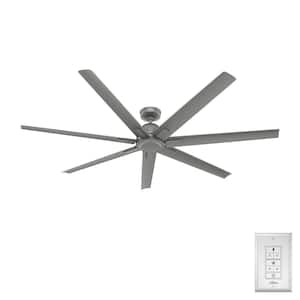 Downtown 72 in. 6-Speed Ceiling Fan in Matte Silver with Wall Control For Patios or Bedrooms