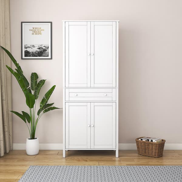 JUJABU 70.87 in. Tall Kitchen Pantry Storage Cabinet with Drawer and Adjustable Shelves for Kitchen