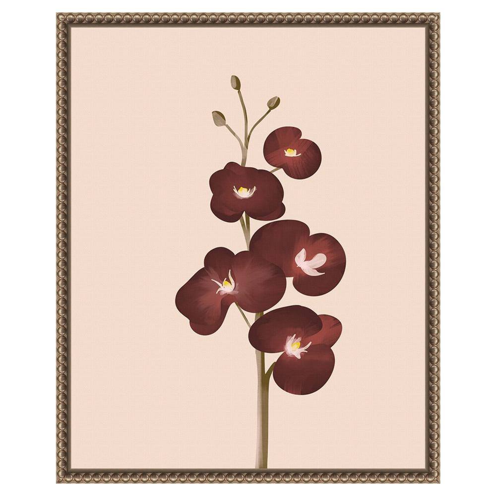 Burgundy Orchid Floral 16"x20" Framed Canvas Wall Art