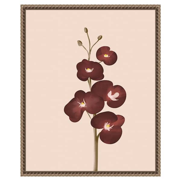 Amanti Art Pastel Flowers IV by Arctic Frame 16 in. W x 20 in. H Canvas Float Frame in Bronze