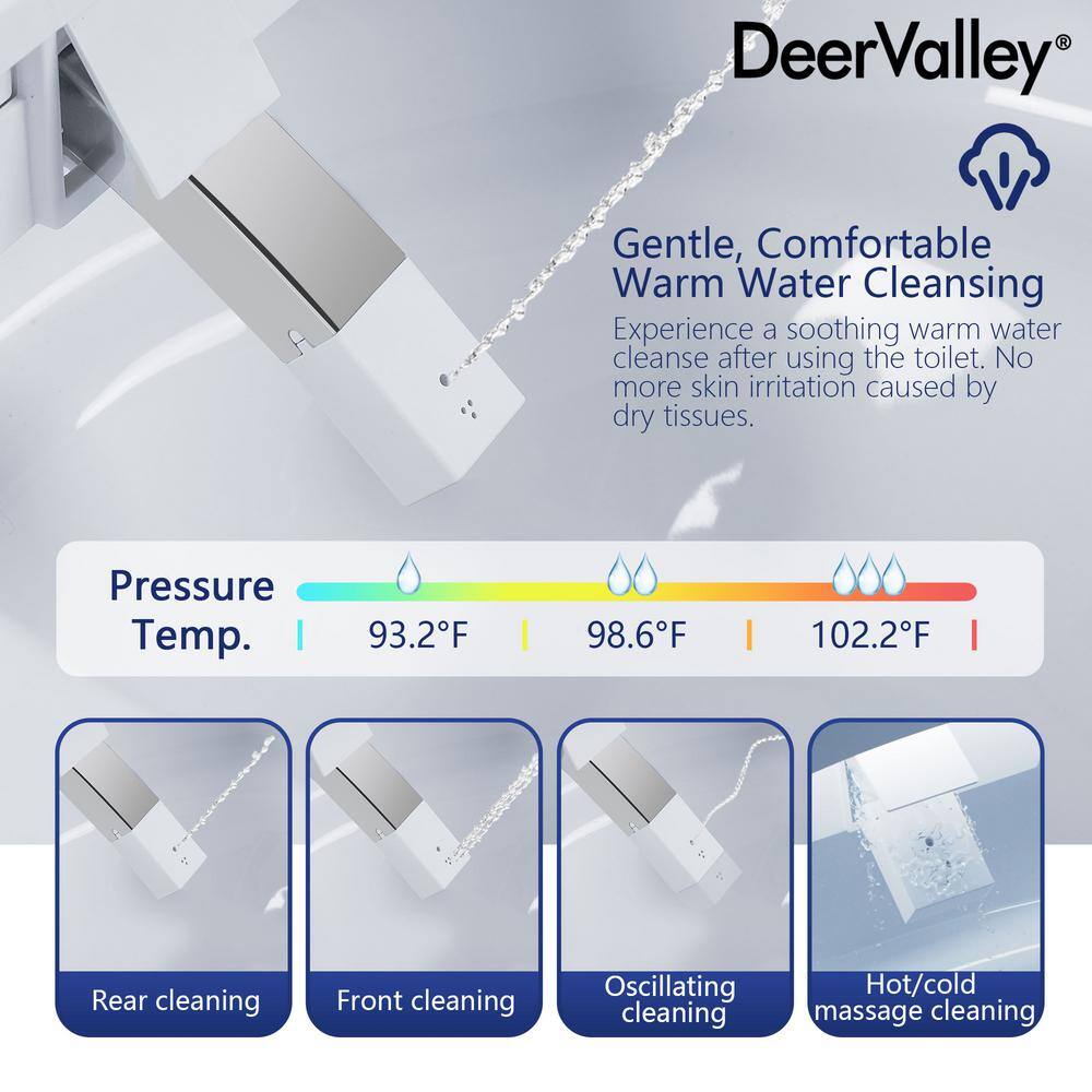 Elongated White Ceramic Smart Bidet Toilet with Heated Seat