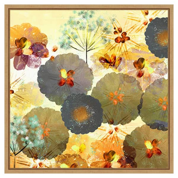 Amanti Art Textured Hedgerow Rust by Northern Lights 22 in. W x 22 in. H Canvas Float Frame in Brown