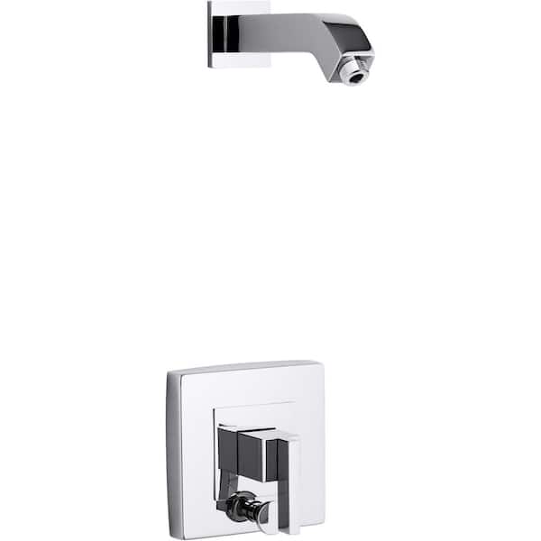 KOHLER Loure Lever 1-Handle Wall-Mount Trim Kit in Polished Chrome with Push Button Diverter (Valve not Included)