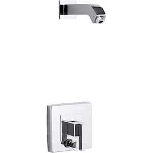 Loure Lever 1-Handle Wall-Mount Shower Trim Kit in Polished Chrome with Push Button Diverter (Valve Not Included)