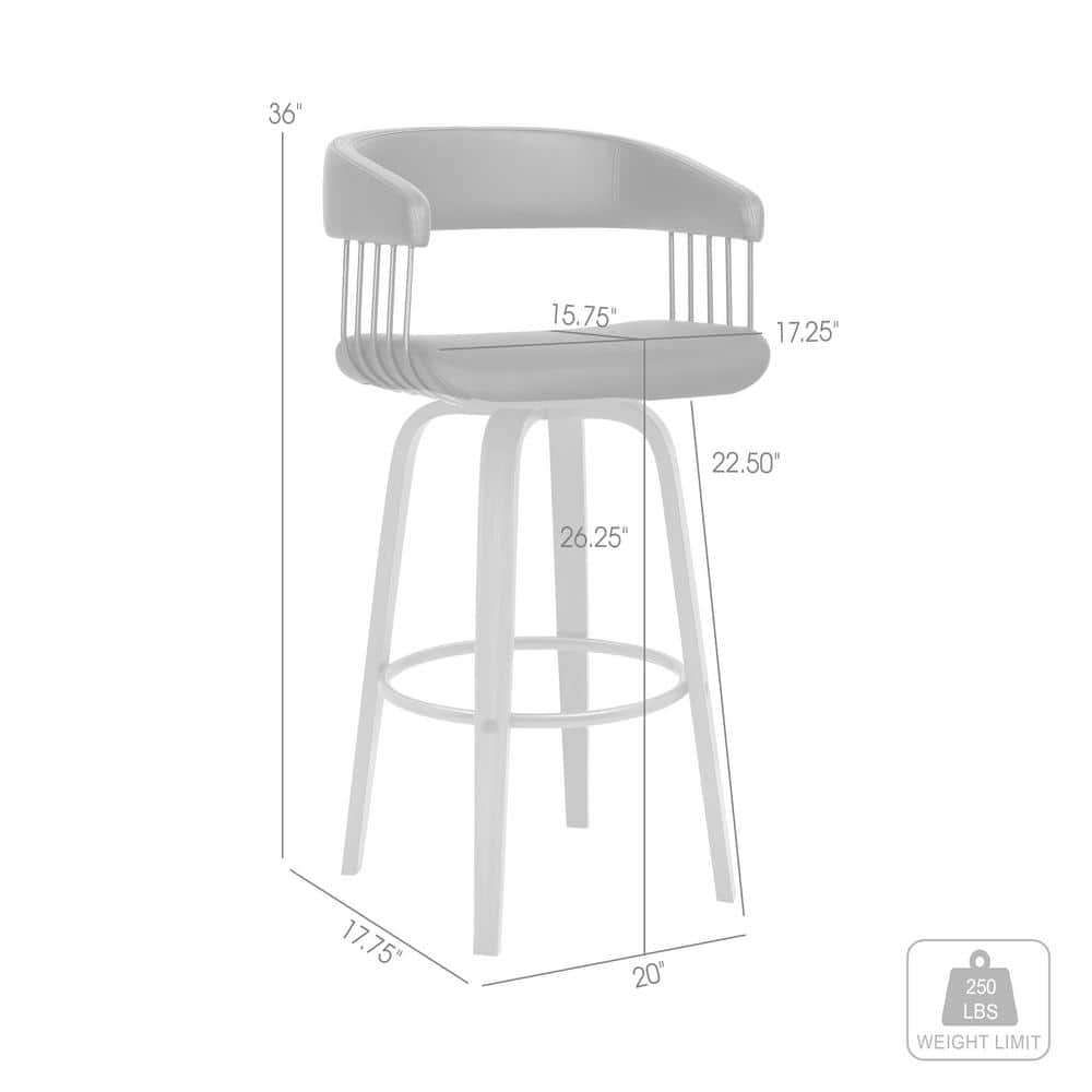 Topanga Cream Faux Leather Swivel Counter Stool with Walnut Wood and Bronze Metal