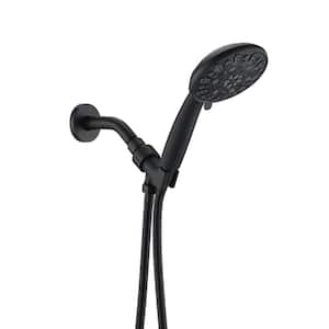 7-Spray Wall Mounted 4.72 in. W Handheld Shower Head 1.8 GPM with High Pressure Multi Function in Matte Black
