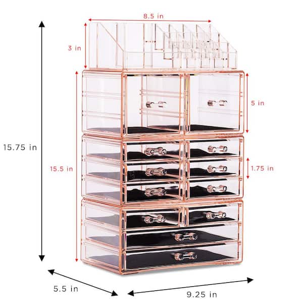 Sorbus Makeup and Jewelry 12-Drawer Display Case Organizer - Green
